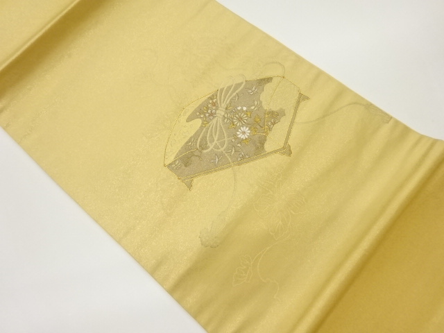 JAPANESE KIMONO / HIRAKI NAGOYA OBI / EMBROIDERY / BIRD & FLORAL PLANTS